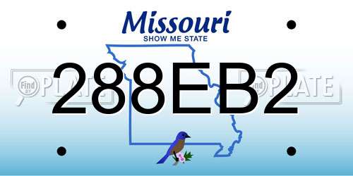 288EB2 Missouri License Plate