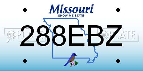 288EBZ Missouri License Plate