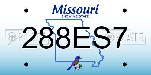 288ES7 Missouri License Plate
