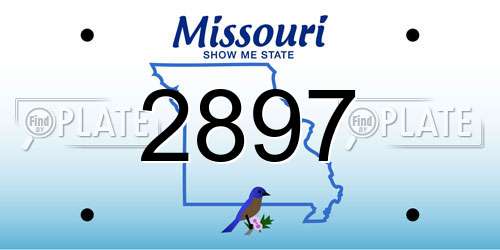 2897 Missouri License Plate
