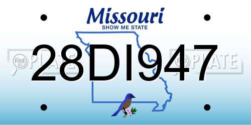 28DI947 Missouri License Plate