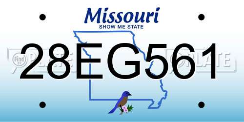 28EG561 Missouri License Plate