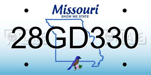 28GD330 Missouri License Plate