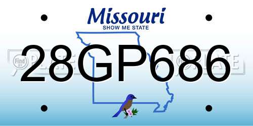28GP686 Missouri License Plate