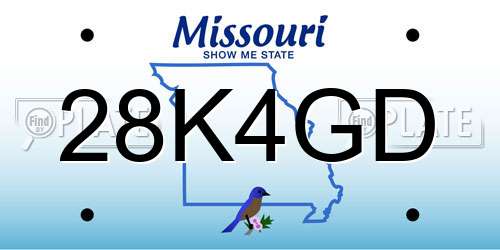 28K4GD Missouri License Plate