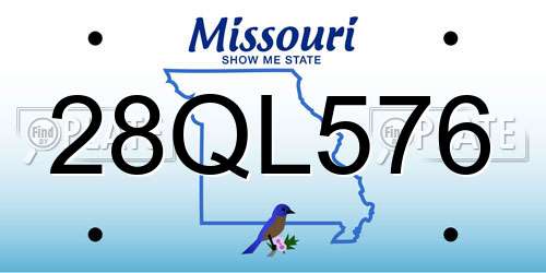 28QL576 Missouri License Plate