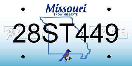 28ST449 Missouri License Plate