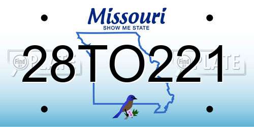 28TO221 Missouri License Plate