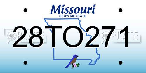 28TO271 Missouri License Plate