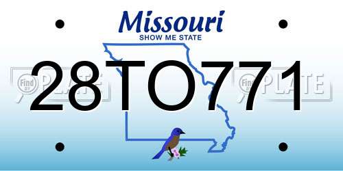 28TO771 Missouri License Plate