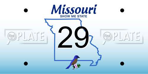 29 Missouri License Plate