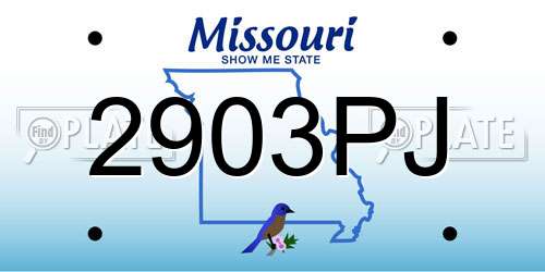 2903PJ Missouri License Plate