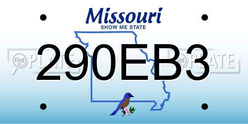 290EB3 Missouri License Plate