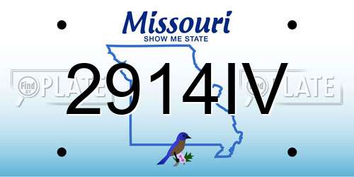 2914IV Missouri License Plate