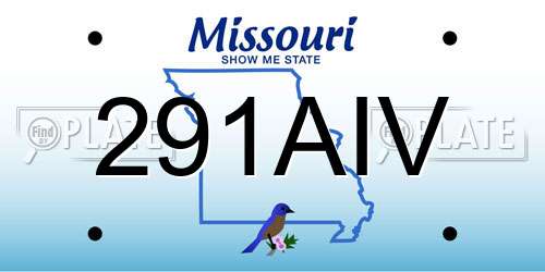 291AIV Missouri License Plate
