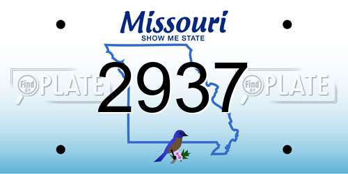 2937 Missouri License Plate