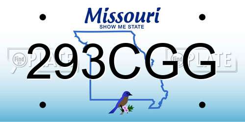 293CGG Missouri License Plate