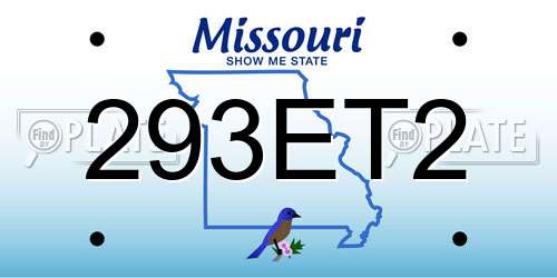 293ET2 Missouri License Plate