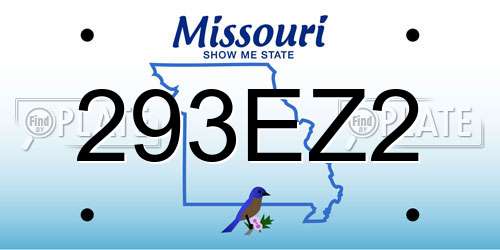 293EZ2 Missouri License Plate