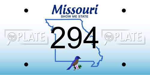 294 Missouri License Plate