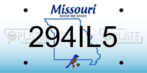 294IL5 Missouri License Plate