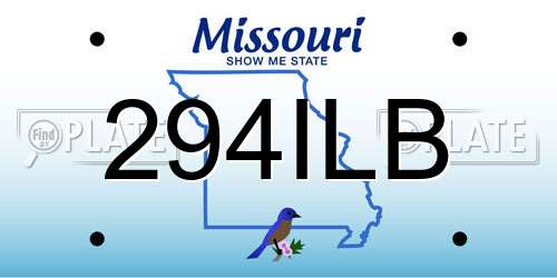 294ILB Missouri License Plate