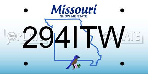 294ITW Missouri License Plate