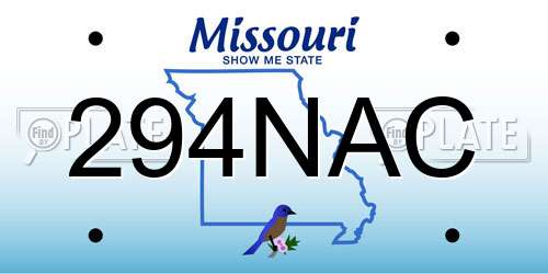 294NAC Missouri License Plate