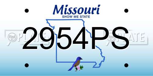 2954PS Missouri License Plate