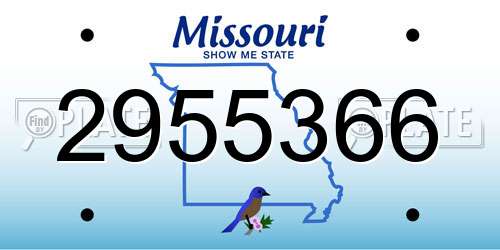 2955366 Missouri License Plate