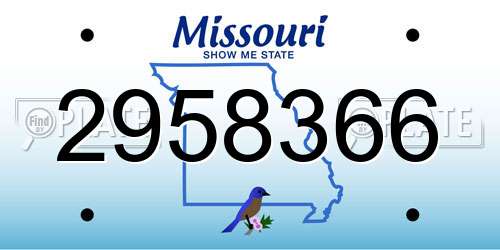 2958366 Missouri License Plate