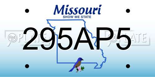 295AP5 Missouri License Plate