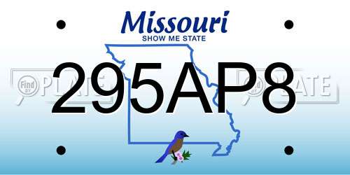 295AP8 Missouri License Plate