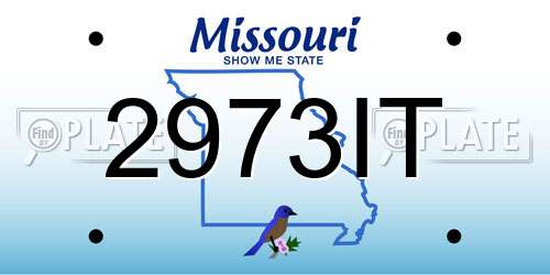 2973IT Missouri License Plate