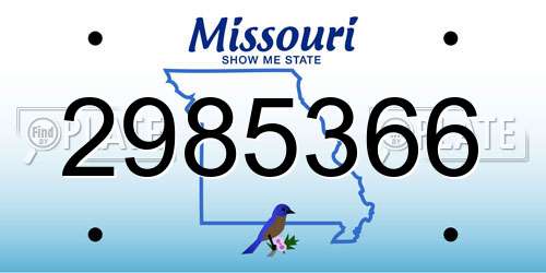2985366 Missouri License Plate