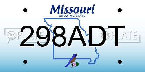 298ADT Missouri License Plate