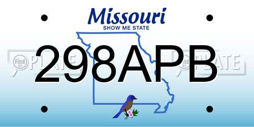 298APB Missouri License Plate