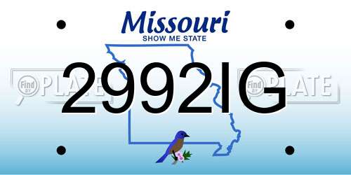 2992IG Missouri License Plate