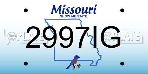 2997IG Missouri License Plate