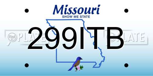 299ITB Missouri License Plate