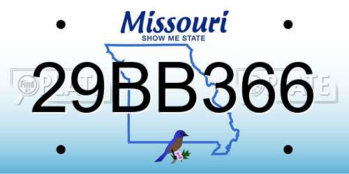 29BB366 Missouri License Plate