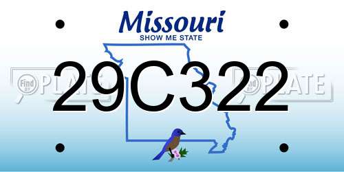 29C322 Missouri License Plate