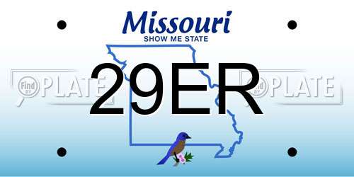29ER Missouri License Plate
