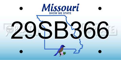 29SB366 Missouri License Plate