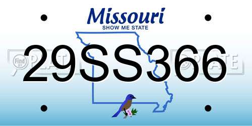 29SS366 Missouri License Plate