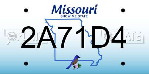 2A71D4 Missouri License Plate