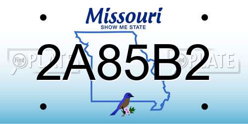 2A85B2 Missouri License Plate