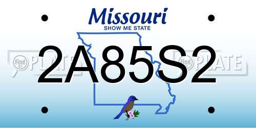 2A85S2 Missouri License Plate