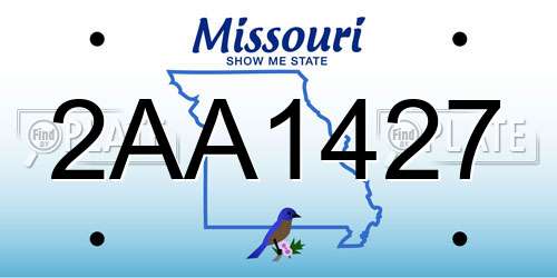 2AA1427 Missouri License Plate