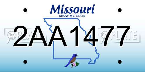2AA1477 Missouri License Plate